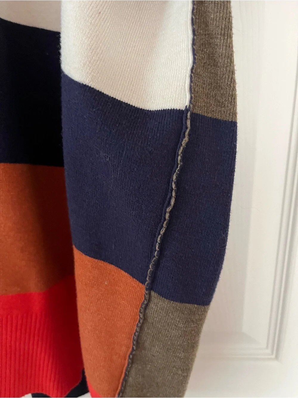 Free People SzL Men's Multi-Stripe Color Block Half-Zip Sweater (Unisex)